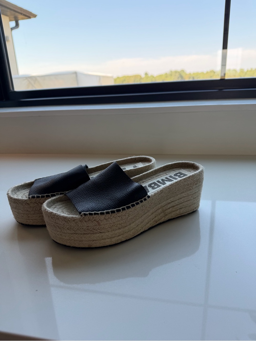 Classic Black Platform Espadrille Slide - Bimba